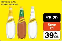 Booker Wholesale Schweppes tonic water offer