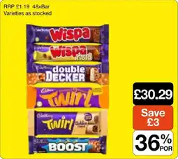 Booker Wholesale Cadbury chocolate bars offer