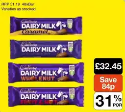 Booker Wholesale Cadbury Dairy Milk offer
