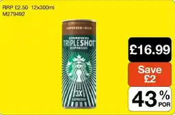 Booker Wholesale Starbucks triple shot espresso offer