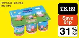Booker Wholesale Peppa Pig yoghurt offer