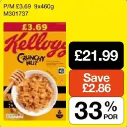 Booker Wholesale Kellogg's crunchy nut offer