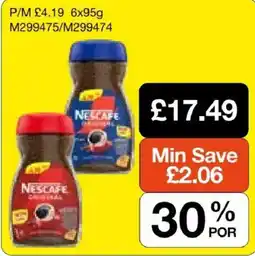 Booker Wholesale Nescafe original offer