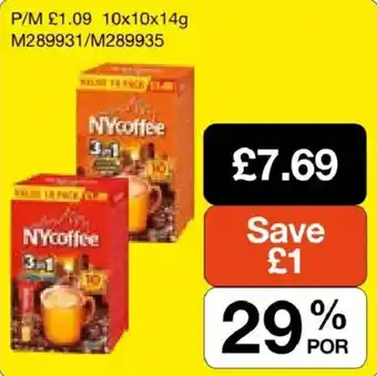 Booker Wholesale Nycoffee 3 in 1 offer