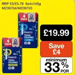 Booker Wholesale Princes tuna chunks offer