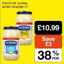 Booker Wholesale Hellmann's light mayonnaise offer
