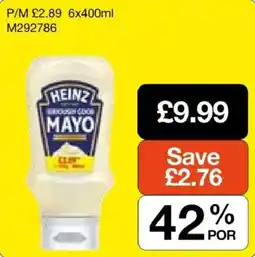 Booker Wholesale Heinz mayonnaise offer