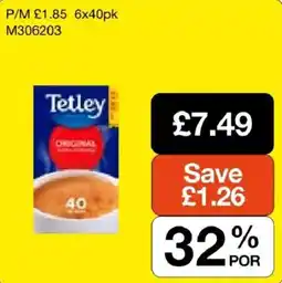 Booker Wholesale Tetley original offer