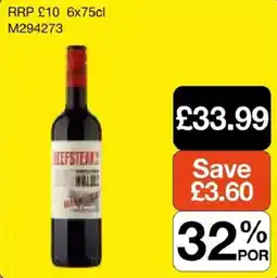 Booker Wholesale Beefsteak red wine offer