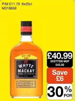 Booker Wholesale Whyte & Mackay offer