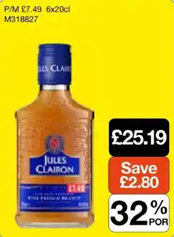 Booker Wholesale Jules Clairon fine french brandy offer