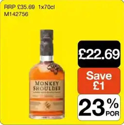 Booker Wholesale Monkey Shoulders offer