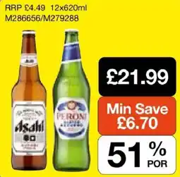 Booker Wholesale Asahi Peroni offer