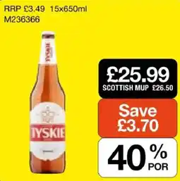 Booker Wholesale Tyskie offer