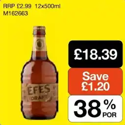 Booker Wholesale Efes draft offer