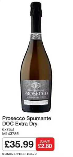 Booker Wholesale Prosecco Spumante DOC Extra Dry offer