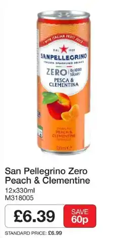 Booker Wholesale San Pellegrino Zero Peach & Clementine offer