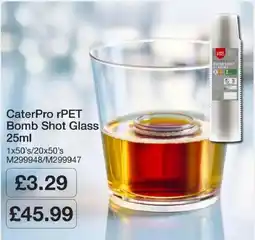Booker Wholesale CaterPro rPET Bomb Shot Glass offer