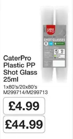 Booker Wholesale CaterPro Plastic PP Shot Glass offer