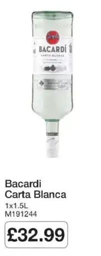 Booker Wholesale Bacardi carta blanca offer