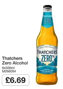 Booker Wholesale Thatchers zero alcohol offer