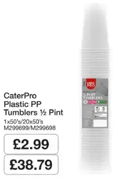 Booker Wholesale CaterPro Plastic PP Tumblers offer
