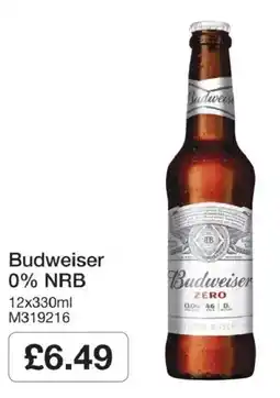 Booker Wholesale Budweiser zero offer