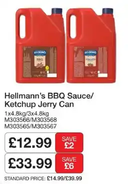 Booker Wholesale Hellmann's BBQ Sauce/Ketchup Jerry Can offer