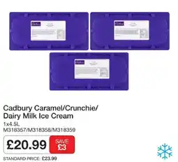 Booker Wholesale Cadbury caramel/crunchie/dairy milk ice cream offer