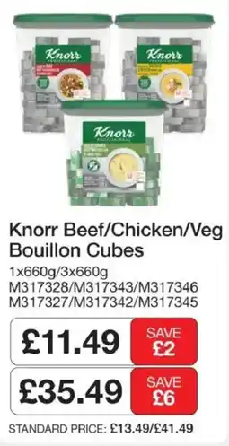 Booker Wholesale Knorr beef/chicken/veg bouillon cubes offer
