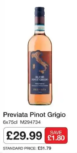 Booker Wholesale Previata Pinot Grigio offer