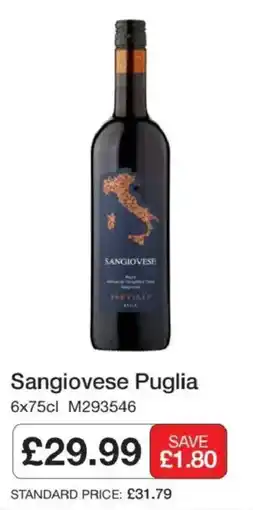 Booker Wholesale Sangiovese Puglia offer