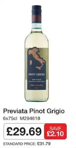 Booker Wholesale Previata Pinot Grigio offer