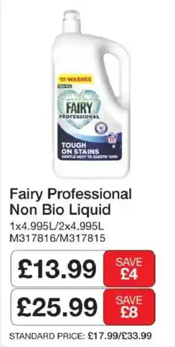Booker Wholesale Fairy Professional Non Bio Liquid offer