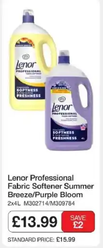 Booker Wholesale Lenor professional fabric softener summer breeze/purple bloom offer