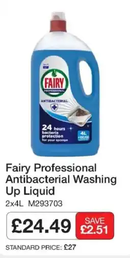 Booker Wholesale Fairy Professional Antibacterial Washing Up Liquid offer
