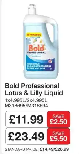 Booker Wholesale Bold Professional Lotus & Lilly Liquid offer