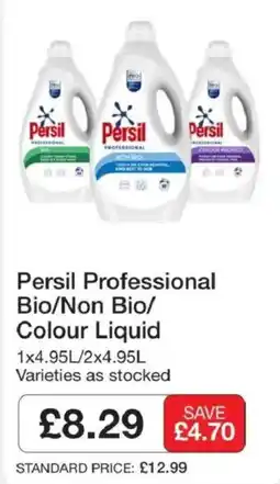 Booker Wholesale Persil professional bio/non bio/colour liquid offer
