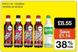 Makro Dr Pepper & Sprite 12x500ml offer
