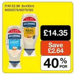 Makro Hellmann's Real/Light Mayonnaise offer