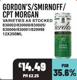 Bestway Gordon's gin & tonic offer