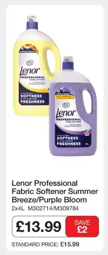 Makro Lenor Professional Fabric Softener Summer Breeze/Purple Bloom offer