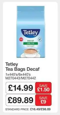 Makro Tetley Tea Bags Decaf offer