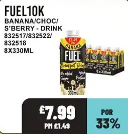 Bestway Fuel 10k banana/choc/s'berry drink offer
