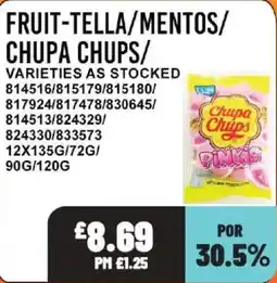 Bestway Chupa Chups fruit-tella/mentos/chupa chups offer