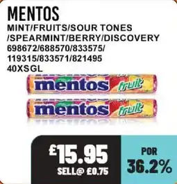 Bestway Mentos mint fruits sour tones offer