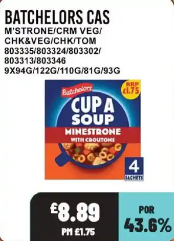 Bestway Batchelors cup a soup minestrone with croutons offer