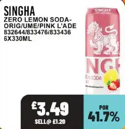 Bestway Singha zero lemon soda offer