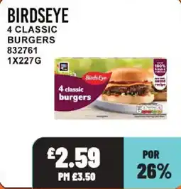 Bestway Birdseye 4 classic burgers offer