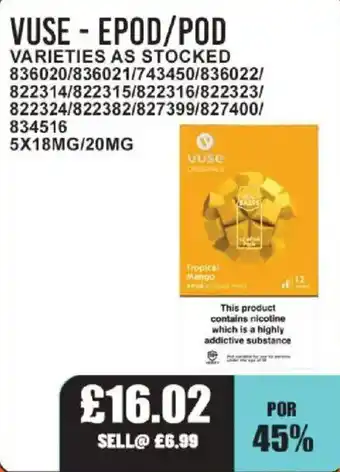 Bestway Vuse epod/pod offer